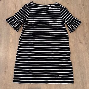 Talbots Striped Black and White Dress